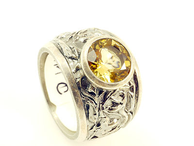 Drachenfels Design Ring Klunkerling D KLL 132 VG  Gr 56 Citrin