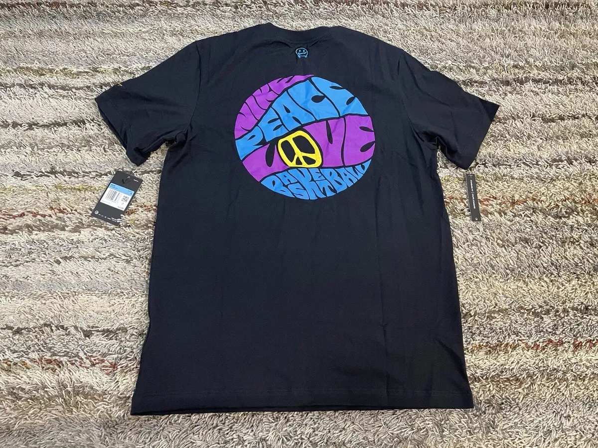 Nike Peace Love Basketball Mens Medium T-Shirt Short Sleeve Crewneck Black