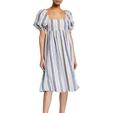 Alice + olivia Puff Sleeve Baby Doll Midi Dress Size 4 NWT