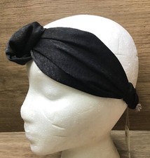 Women's Fabric Twist-Front Basic Knot Boho Headwrap Headband Black A New Day