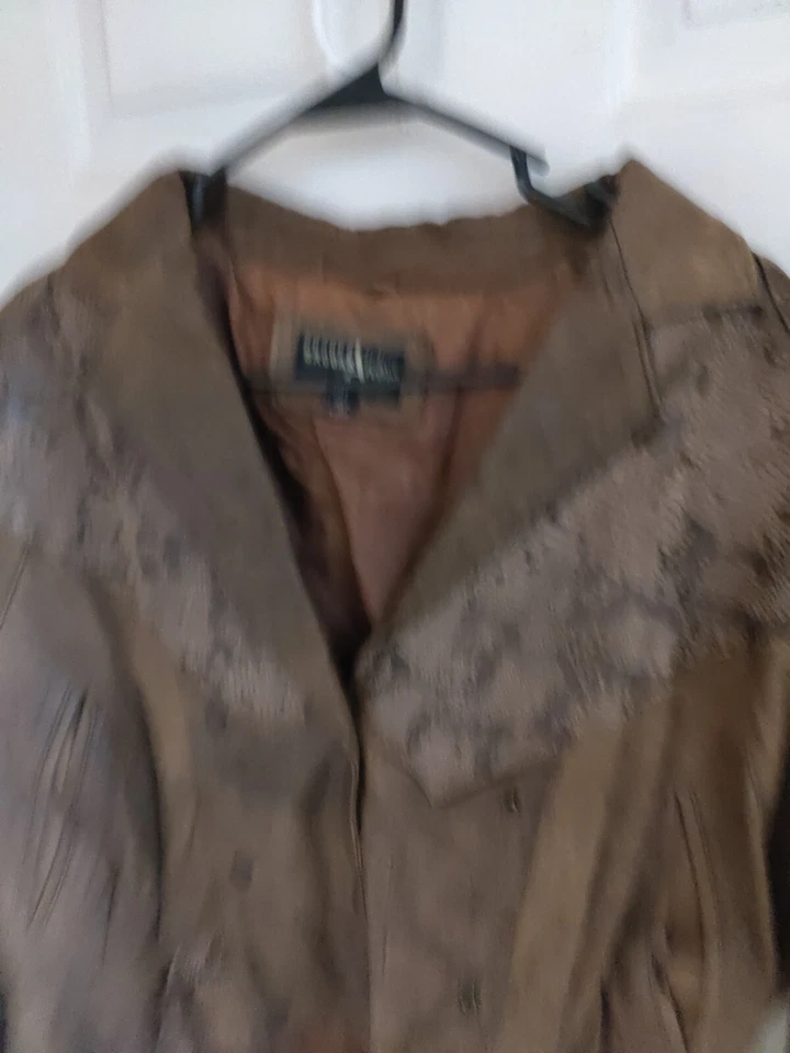 Vintage Brooks Atelier Brown Leather Snakesking Mod Coat - Image 2 of 3