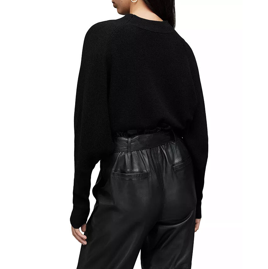 AllSaints Ridley Cowl Neck Wool & Cashmere Crop Sweater Sz S image 3