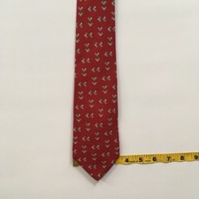 Giorgio Armani tie l 57" w 3.25" red taupe 100 silk made in italy tie pa0734