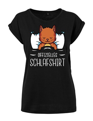 ''Official Cats Sleep Shirt'' Ladies Shirt Print Logo Funny Hobby Gift