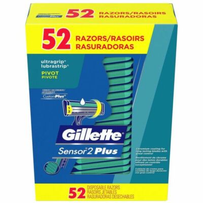 Gillette Sensor2 Plus Disposable Razor lubrastrip Pivot - 52 Razors