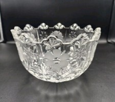 Glass Crystal Fruit Bowl With Frosted Flower ...