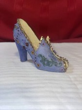 Vtg. Victorian Blue/ multi color open toe shoe -resin estate find