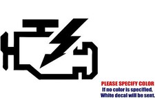 Check Engine Light Graphic Die Cut decal sticker Car Truck Boat Laptop 22"
