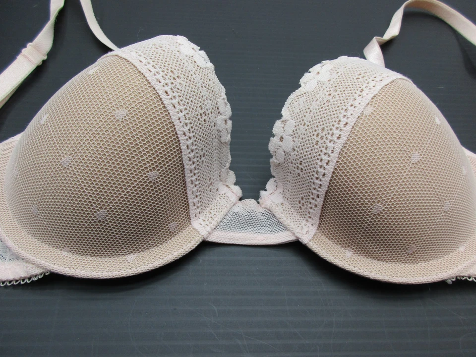 Sutiã feminino 34A DKNY renda rosa com aro acolchoado camiseta 1G - Imagem 2 de 4