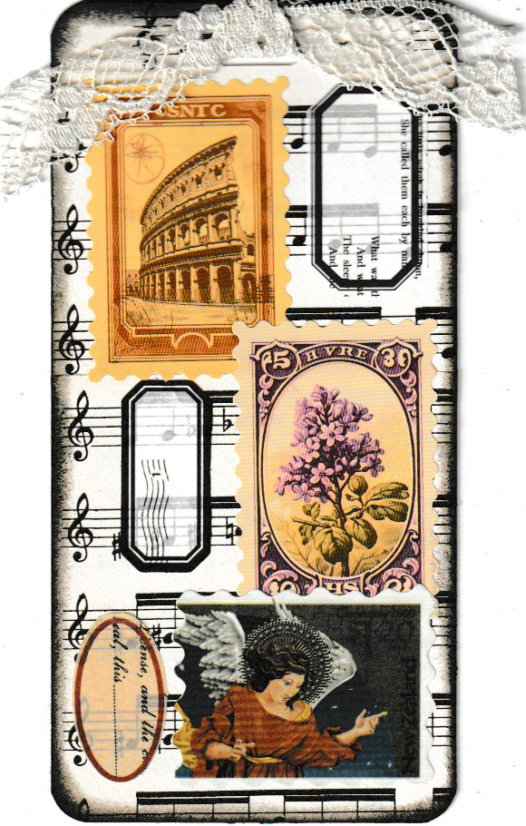 Junk Journal Tags, Vintage Collage Art, #34, 8 pcs 3