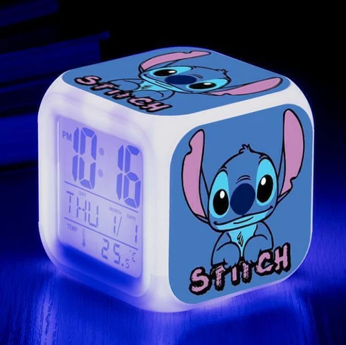 Kids Lilo & Stitch LED Digital Alarm Clock Colors Changing Clock Night Light - Picture 6 of 13