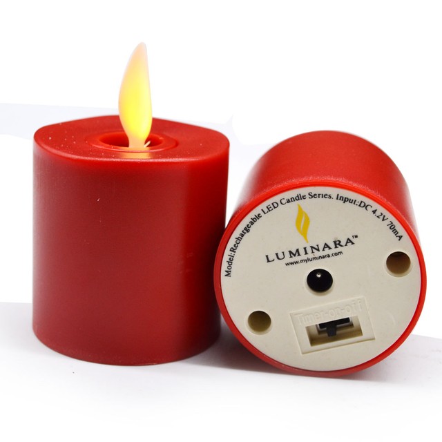 Luminara Rechargeable Tea Lights Flickering Flameless Led Candles with