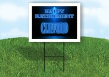 CLIFFORD RETIREMENT BLUE 18 in x 24 in Yard Sign Road Sign with Stand