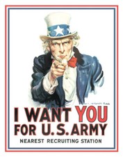 Uncle Sam I Want You LARGE Tin Sign 16 x 12 inches made in USA