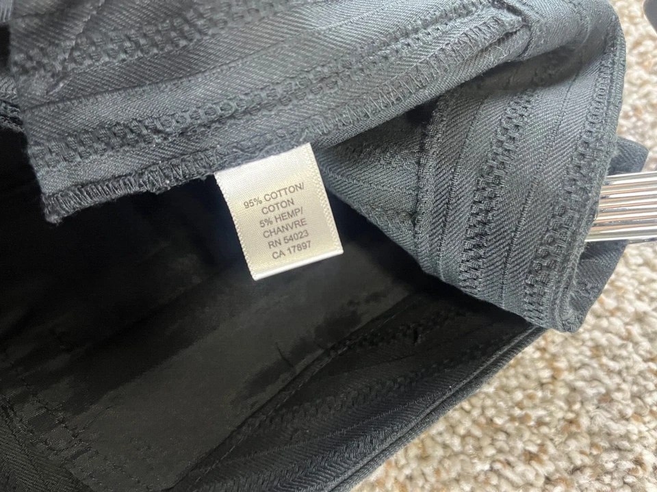 Banana Republic Martin Pants Women's Sz 2 Black Striped Cropped Straight Pants - Image 3 of 4