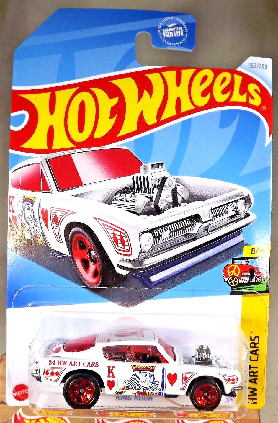 2024 Hot Wheels #152 HW Art Cars 8/10 KING KUDA White w/Red 5 Spoke Wheels