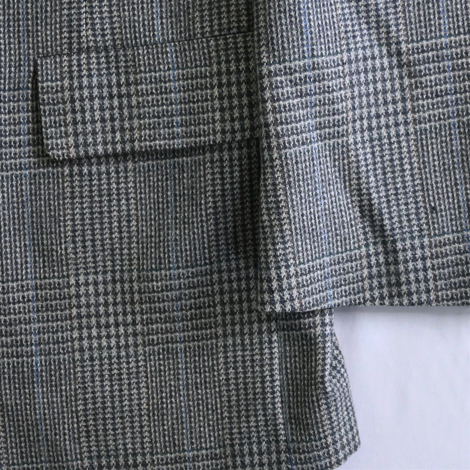 Chaqueta Blazer Abrigo Deportivo De Colección Bill Blass 40S Gris Pata de Gallo Tweed Hecha en EE. UU. Para Hombres Foto 3 de 4