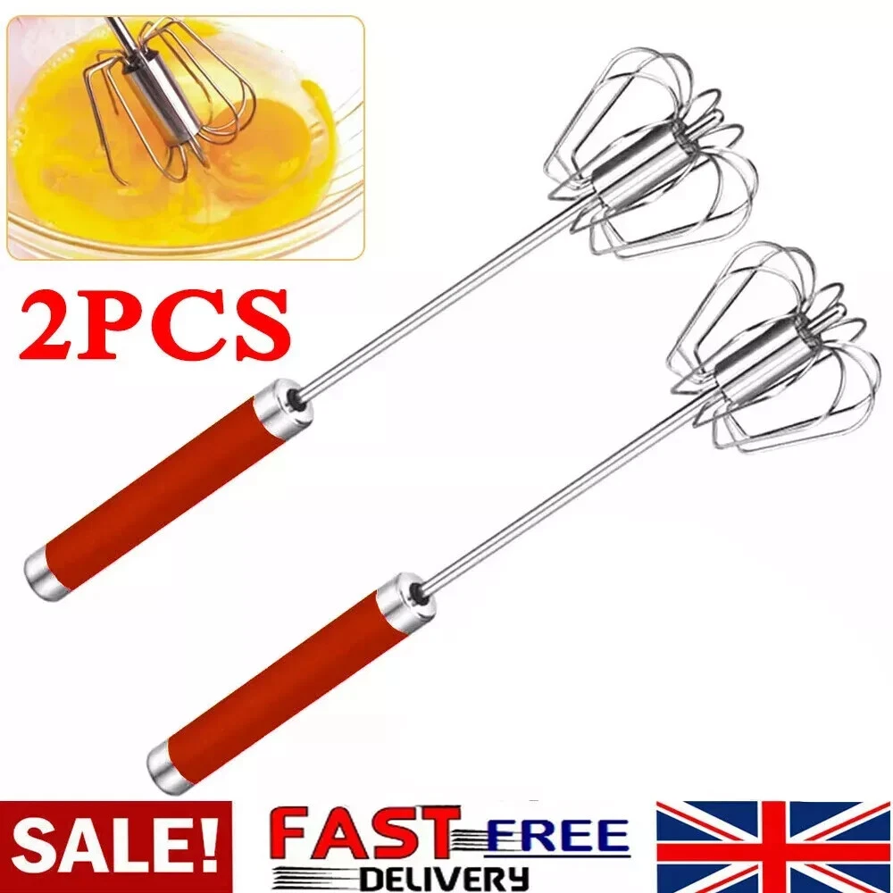2x Semi-Automatic Egg Whisk Hand Push Egg Beater Stainless Steel Blender Mixer
Opens in a new window