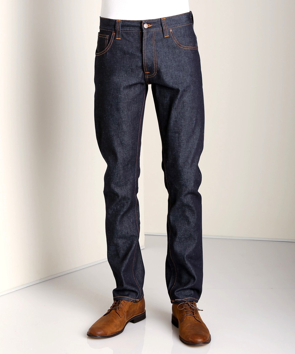 NUDIE JEANS DENIM CO HANK REY ORG. DRY DEEP INDIGO RAW RIGID