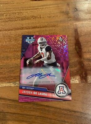 Jayden De Laura 2023 1st Bowman Chrome Univ Fuchsia Refractor /150 Auto Rookie