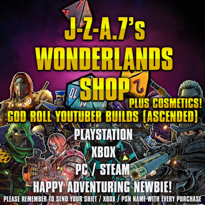 PS/XBOX/PC Tiny Tina's Wonderlands ASCENDED YOUTUBER BUILDS GOD GEAR COSMETICS
