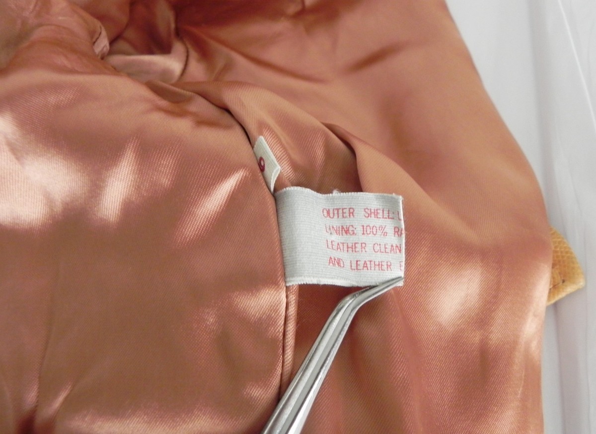 Vtg North Beach Leather Semi-Crop Jacket Tan Full Zip