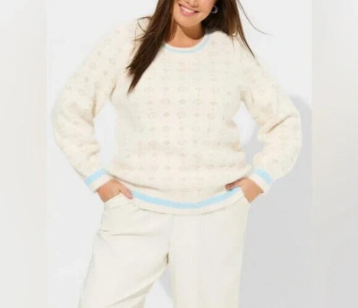 NWT $70 Torrid  Baby Eyelash Lurex Soft Fuzzy Pullover Sweater, Size 1X 14-16