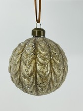 Raz Imports 3 Pinecone Brownish Colored Glass Ornament w/ Glitter SET of 3