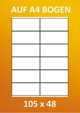 ETIKETTEN 105 x 48 MM AUF A4 BOGEN SELBSTKLEBEND BESTE 70 g/qm QUALITÄT