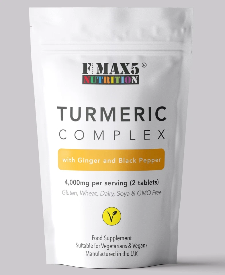 FORMULA MAX5 NUTRITION Turmeric 4000mg with Ginger and Black Pepper | High Strength x 120 tablets