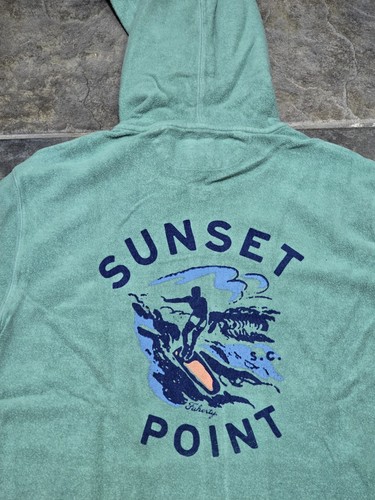 FAHERTY MENS BEACH FLEECE ZIP HOODIE LAGOON TEAL SIZE 2XL $178 zip front