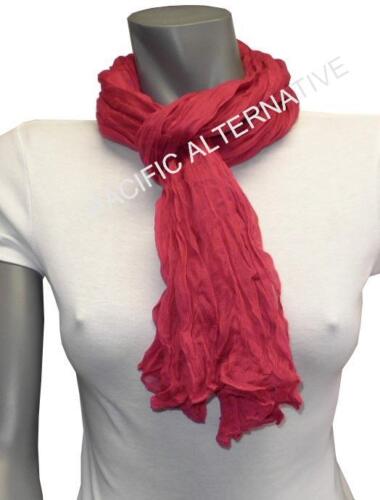 Foulard Rose Fushia 55x160 femme mixte chale leger echarpe NEUF scarf red pink - Imagen 1 de 4
