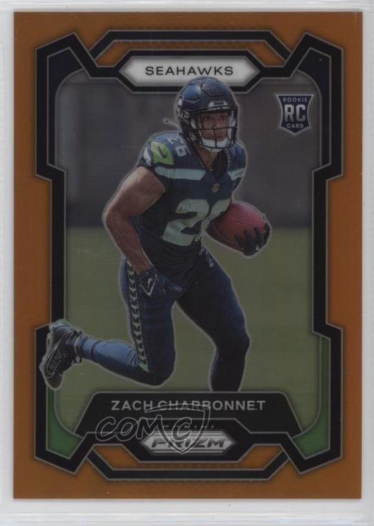 2023 Panini Prizm Rookies Orange Prizm 216/249 Zach Charbonnet #392 Rookie RC