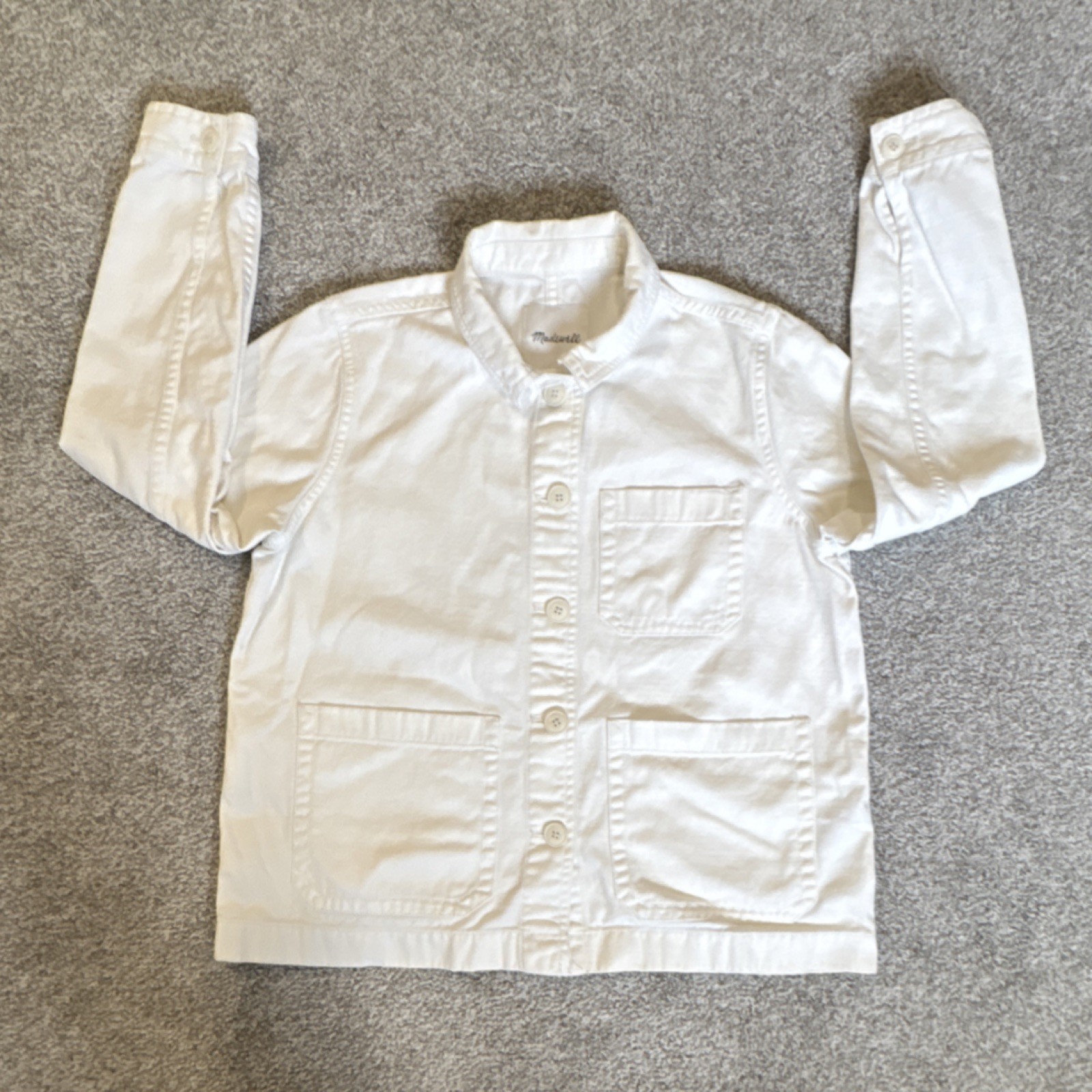 Madewell White Button Collared Patch Pocket Women… - image 1