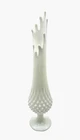 Vtg Large MCM Fenton White Hobnail Milk Glass Footed Swung Vase 15.5” Tall