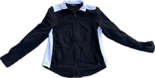 Lauren Ralph Lauren Women's L Track Jacket Black White Full Zip Activewear