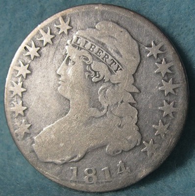 1814/3 Capped Bust Silver Half Dollar With Rotated Reverse Old US Coin ...