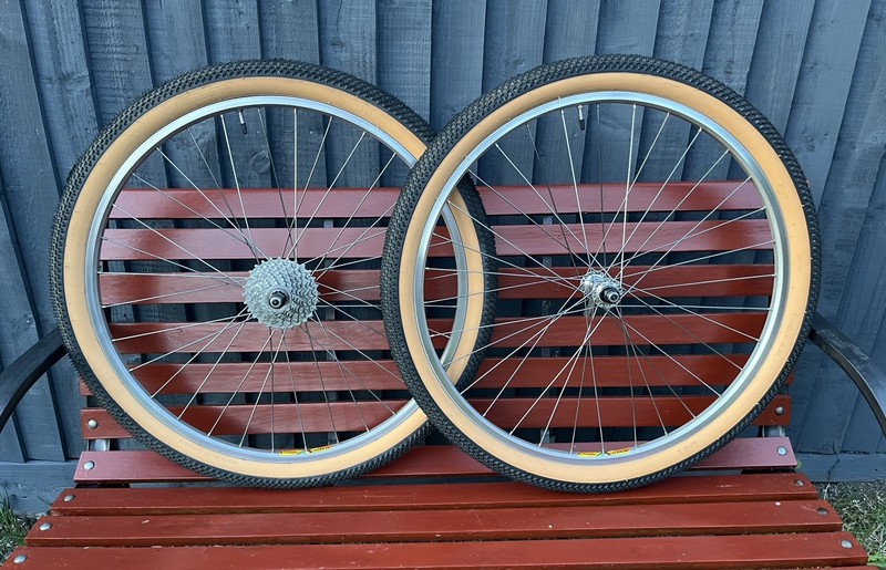 Retro Deore DX M650 / Mavic M232 Wheelset inc. Tanwalls & 7 Speed Cassette VGC