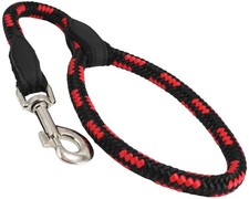 18-inch Rope Dog Leash Short Red/Black Large 1/2" 12mm diam