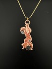 Pendentif électroformé Artisan Moldavite Herkimer Diamond Cuivre 5,2 cm