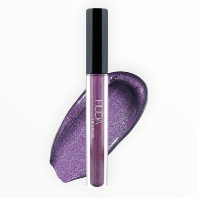 HUDA BEAUTY Lip Strobe MOODY Metallic Purple Lip Gloss Full Size NIB