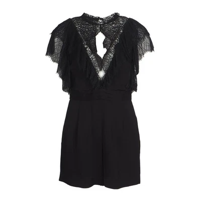 Sandro Paris Women's Black Lace Short Sleeve Playsuit Size 34 XS UK 6 SFPCO00054 - Photo 1/4