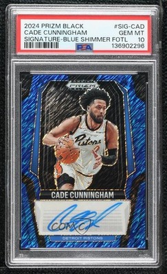 2024-25 Prizm Black Signatures FOTL Blue Shimmer 14/25 Cade Cunningham Auto 0xh3