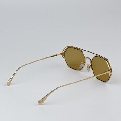 Fendi FE40039U 10L Geometric Sunglasses - Gold / Yellow Mirror Fendi Men Sunglasses Gold Yellow Mirror Geometric FE40039U  main image 2
