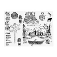 Klare Stempel, Silikon Transparent Stempel Mit Wald Berg See Reise Muster, Klar
