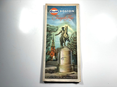 Vintage 1968 Gulf Boston & Cape Cod Massachusetts Tourguide Map Pamphlet