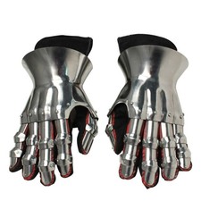 Medieval 16 Ga. Hourglass Gauntlets Set - Combat Grade Steel Gloves Replica