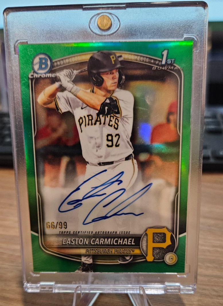 2025 Bowman Draft Chrome Easton Carmichael Green Refractor Auto /99 #CPA-ECA