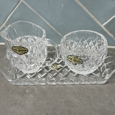 Vintage 25% LEAD CRYSTAL SUGAR BOWL AND MILK CREAMER JUG. Japan