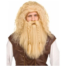Viking Blonde Norse Warrior Norseman Adult Mens Costume Wig Beard